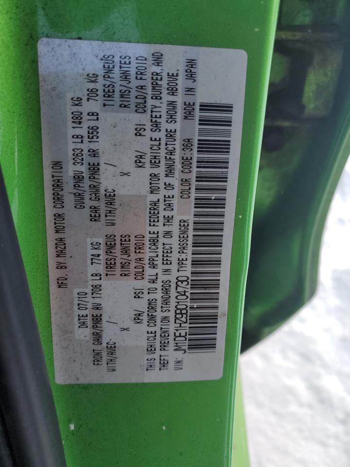 2011 Mazda 2 VIN JM1DE1HZ9B0104730 Copart auction photo, front end damage thumbnail 12