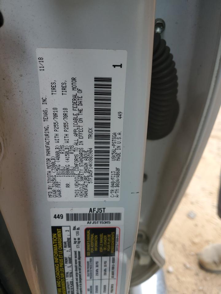 2019 Toyota Tundra VIN 5TFDW5F14KX803904 Copart auction photo, front end damage thumbnail 12