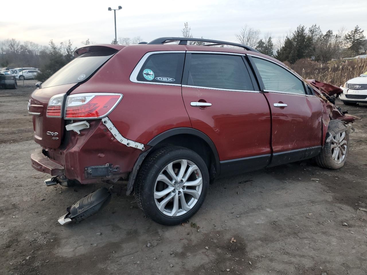 2011 Mazda CX-9 VIN JM3TB3DV2B0309302 Copart auction photo, front end / side damage thumbnail 3