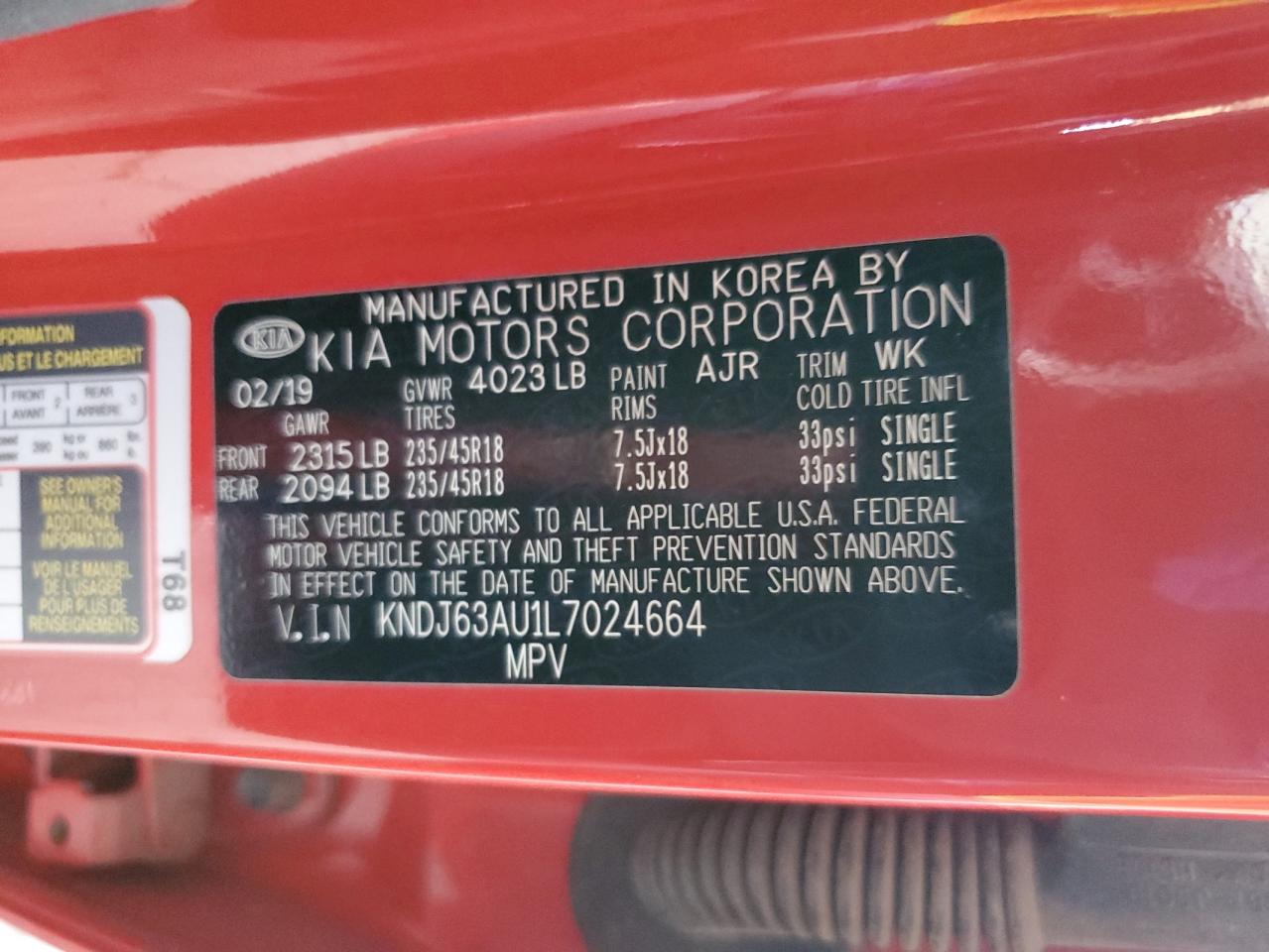 2020 KIA Soul VIN KNDJ63AU1L7024664 Copart auction photo, mechanical damage thumbnail 12