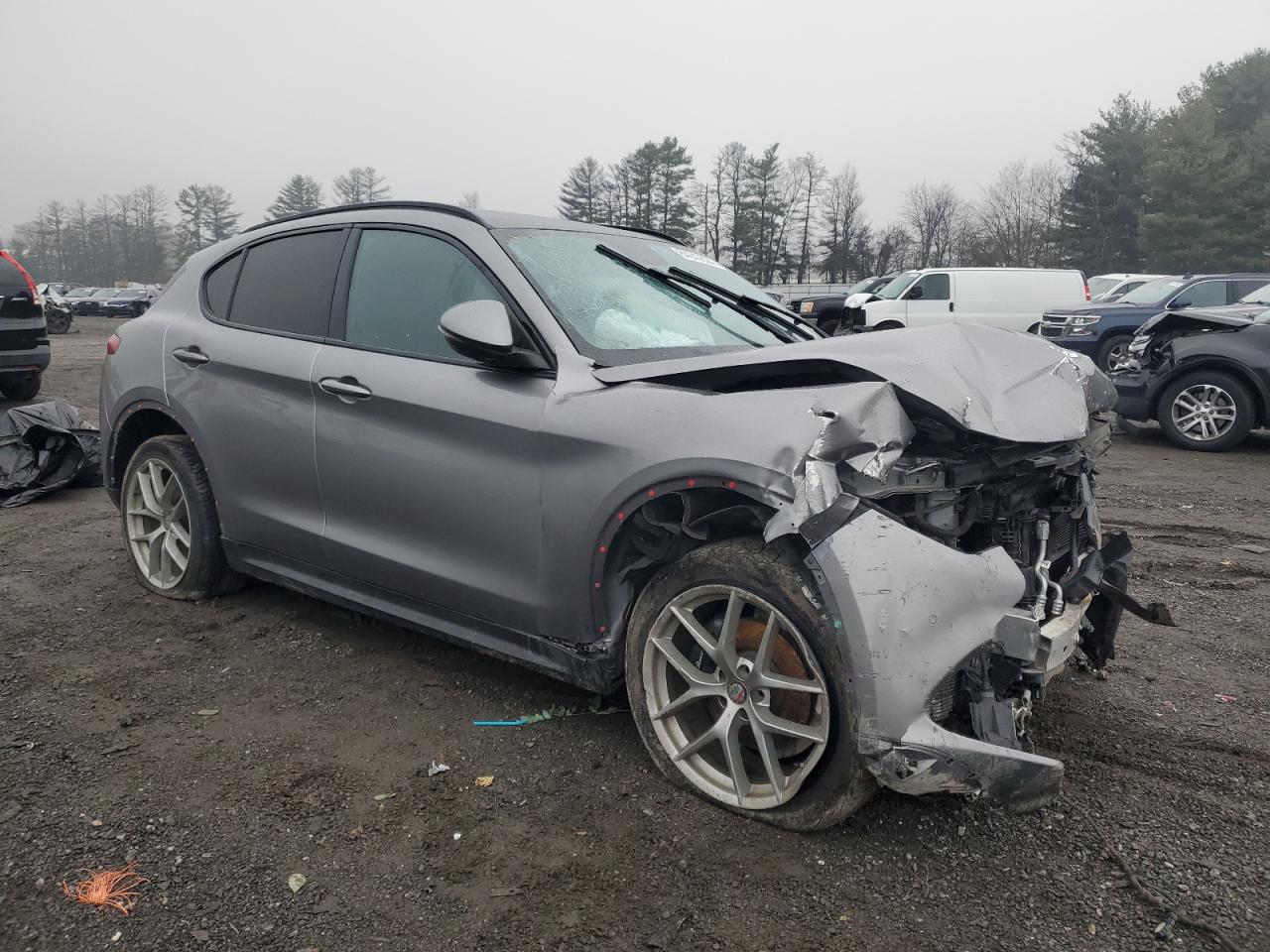 2018 Alfa Romeo Stelvio VIN ZASFAKNN8J7B82408 Copart auction photo, front end / minor dent/scratches damage thumbnail 4