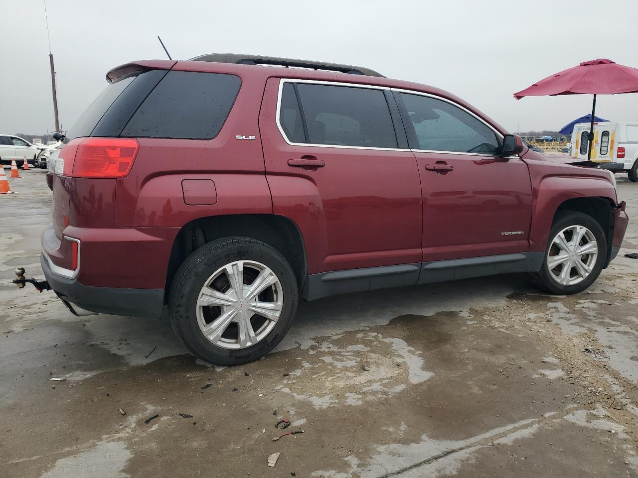 2017 GMC Terrain VIN 2GKFLNE3XH6184405 Copart auction photo, front end / side damage thumbnail 3