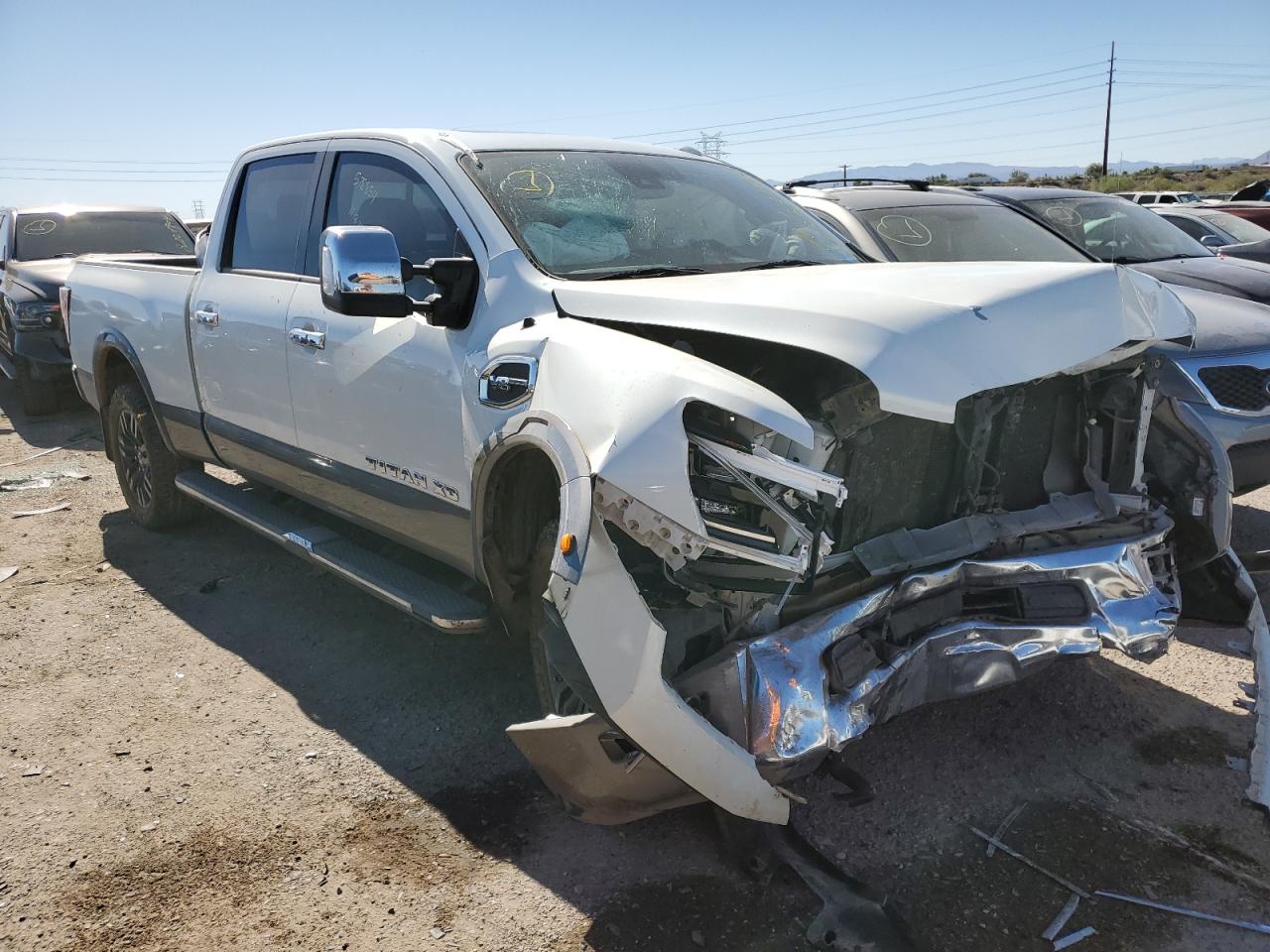 2020 Nissan Titan VIN 1N6AA1FB0LN507954 Copart auction photo, front end / frame damage damage thumbnail 4