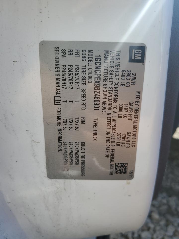 2011 Chevrolet Silverado VIN 1GCNCPEX9BZ460901 Copart auction photo, rollover damage thumbnail 12