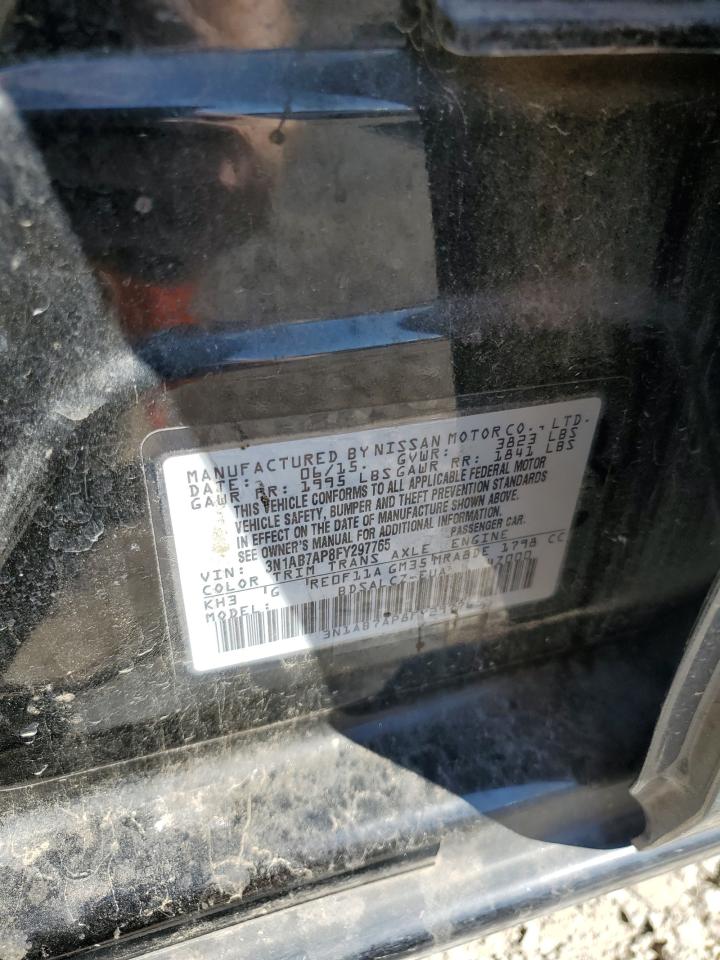 2015 Nissan Sentra VIN 3N1AB7AP8FY297765 Copart auction photo, side damage thumbnail 12
