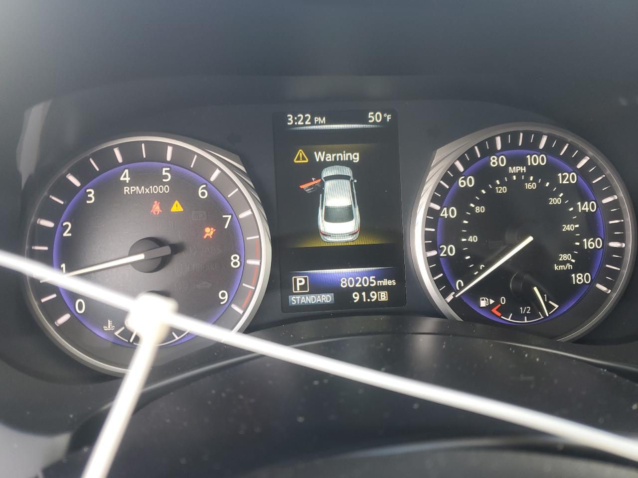 2015 Infiniti Q50 VIN JN1BV7ARXFM410762 Copart auction photo, side damage thumbnail 9