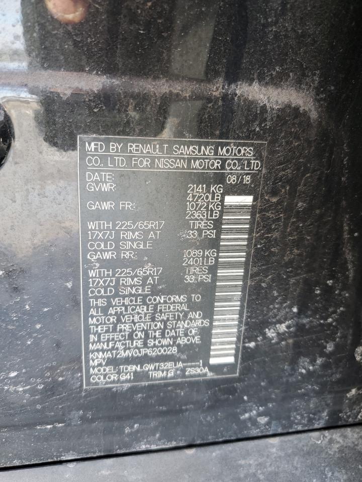 2018 Nissan Rogue VIN KNMAT2MV0JP620028 Copart auction photo, side damage thumbnail 13