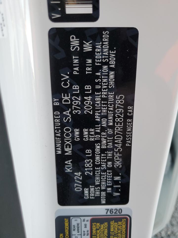 2024 KIA Forte VIN 3KPF54AD7RE829785 Copart auction photo, water/flood damage thumbnail 13