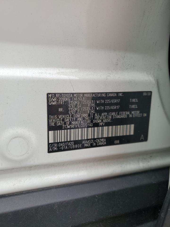 2020 Toyota RAV 4 VIN 2T3W1RFV1LC070140 Copart auction photo, rear end damage thumbnail 13