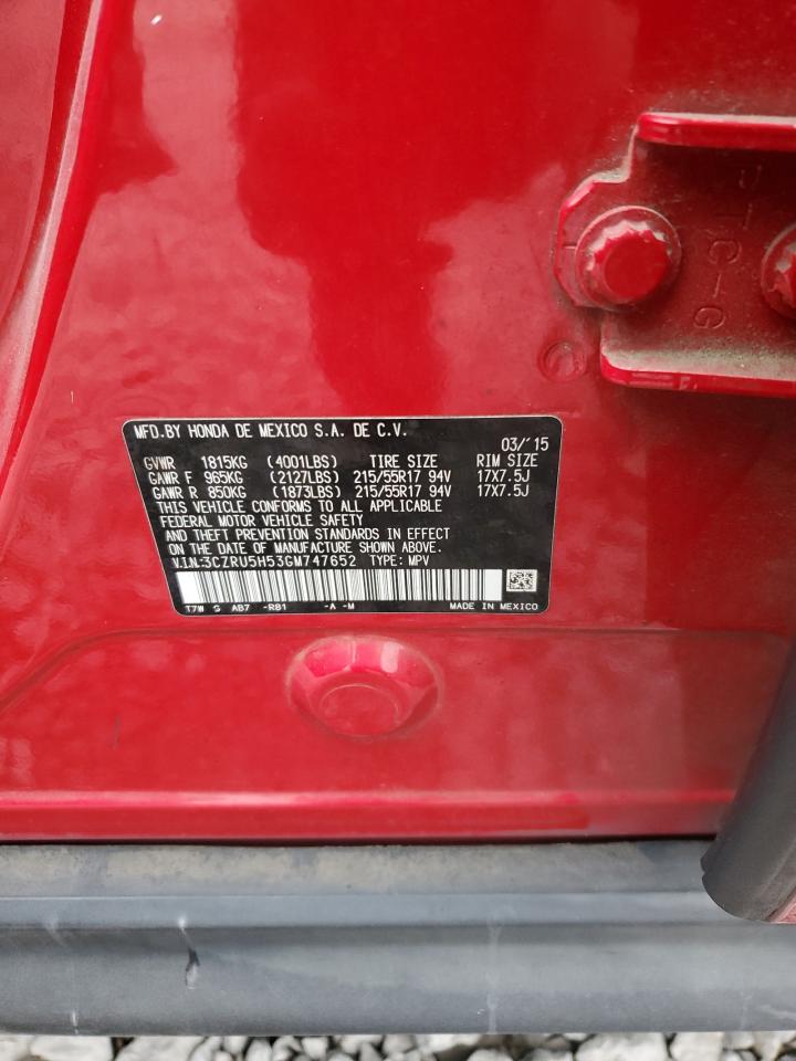 2016 Honda HR-V VIN 3CZRU5H53GM747652 Copart auction photo, front end damage thumbnail 13