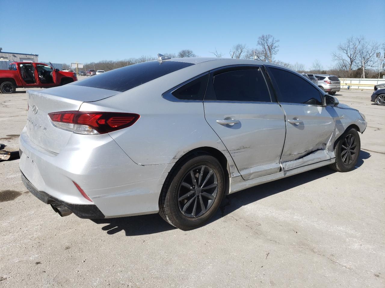 2019 Hyundai Sonata VIN 5NPE24AF4KH792914 Copart auction photo, side / hail damage thumbnail 3