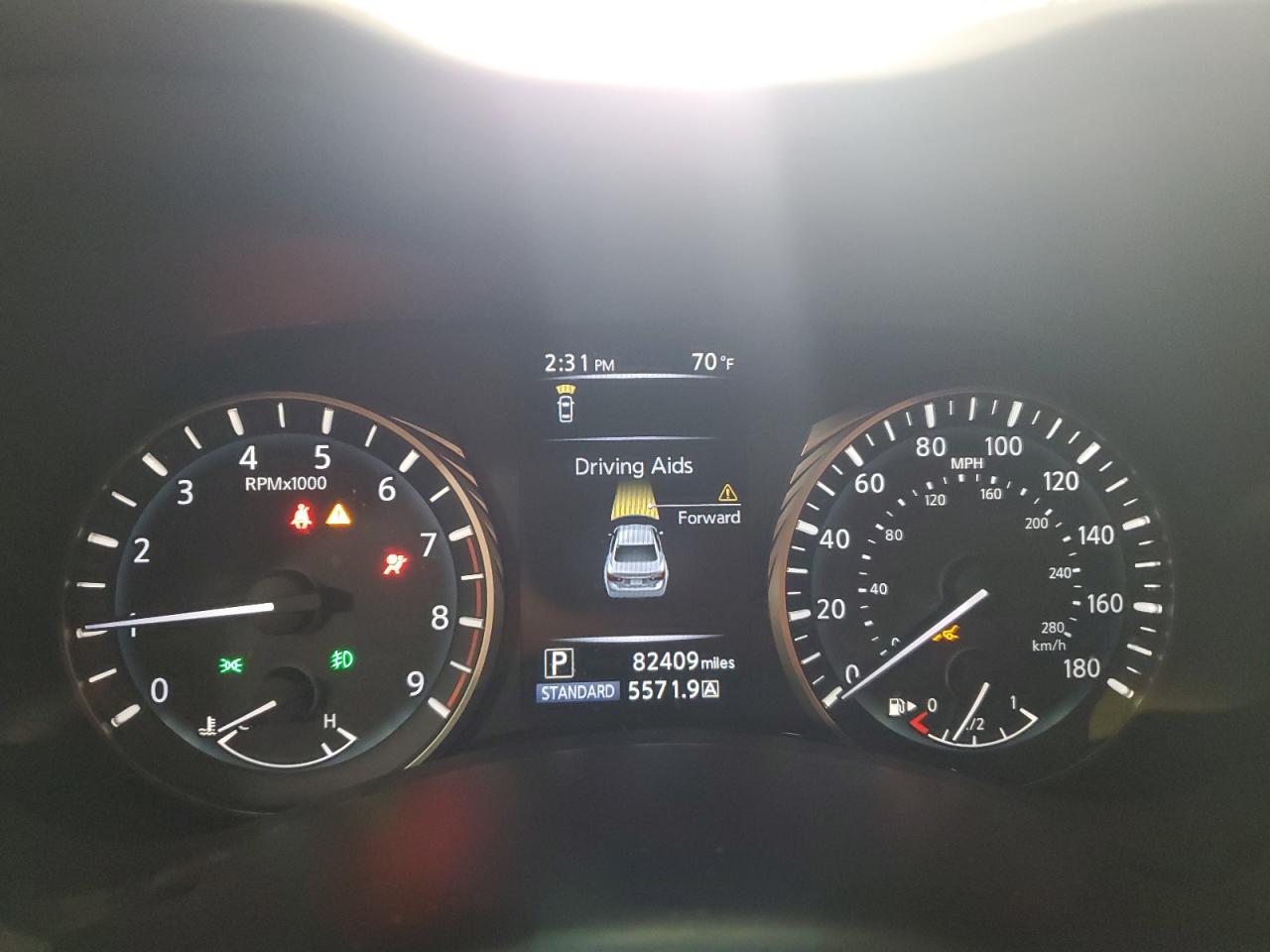 2019 Infiniti Q50 VIN JN1EV7AR2KM555382 Copart auction photo, rear end / front end damage thumbnail 9