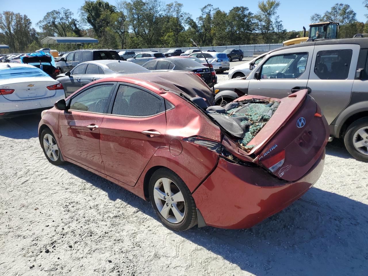 2013 Hyundai Elantra VIN 5NPDH4AE8DH401364 Copart auction photo, top/roof / rear end damage thumbnail 2