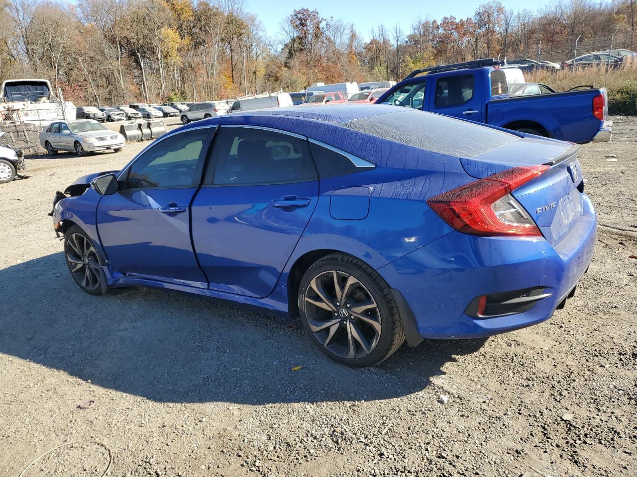 2019 Honda Civic VIN 2HGFC2F86KH566447 Copart auction photo, front end / side damage thumbnail 2