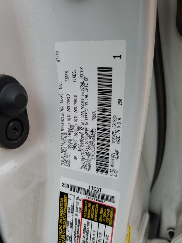 2022 Toyota Tundra VIN 5TFLA5DA7NX044358 Copart auction photo, front end damage thumbnail 12