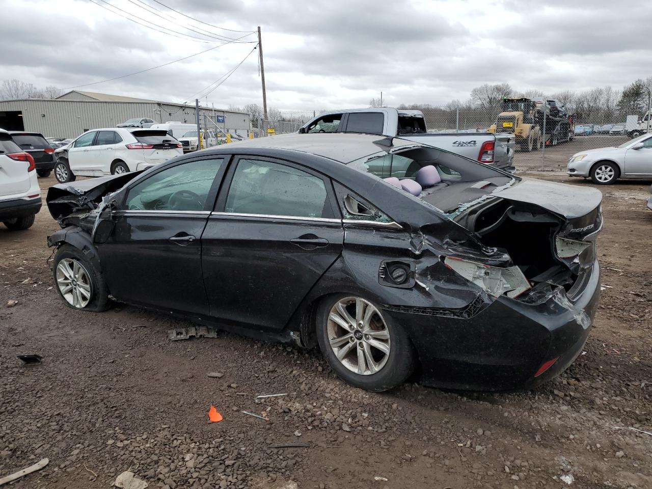 2014 Hyundai Sonata VIN 5NPEB4AC8EH947295 Copart auction photo, front end / rear end damage thumbnail 2