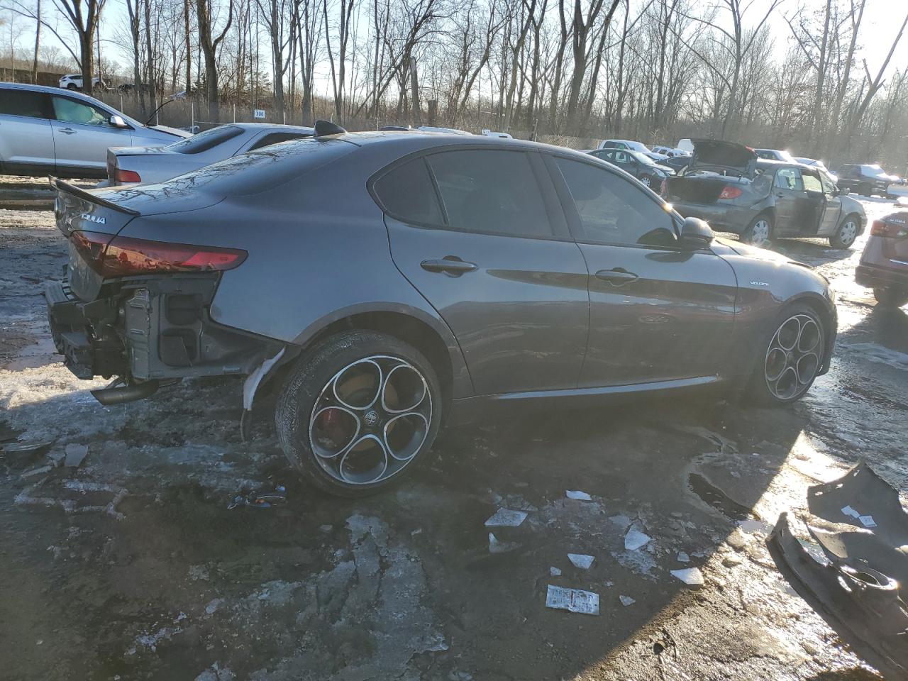 2022 Alfa Romeo Giulia VIN ZARFANBN0N7659259 Copart auction photo, all over damage thumbnail 3