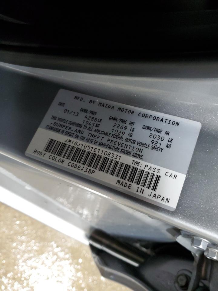 2014 Mazda 6 VIN JM1GJ1U51E1108331 Copart auction photo, front end damage thumbnail 14