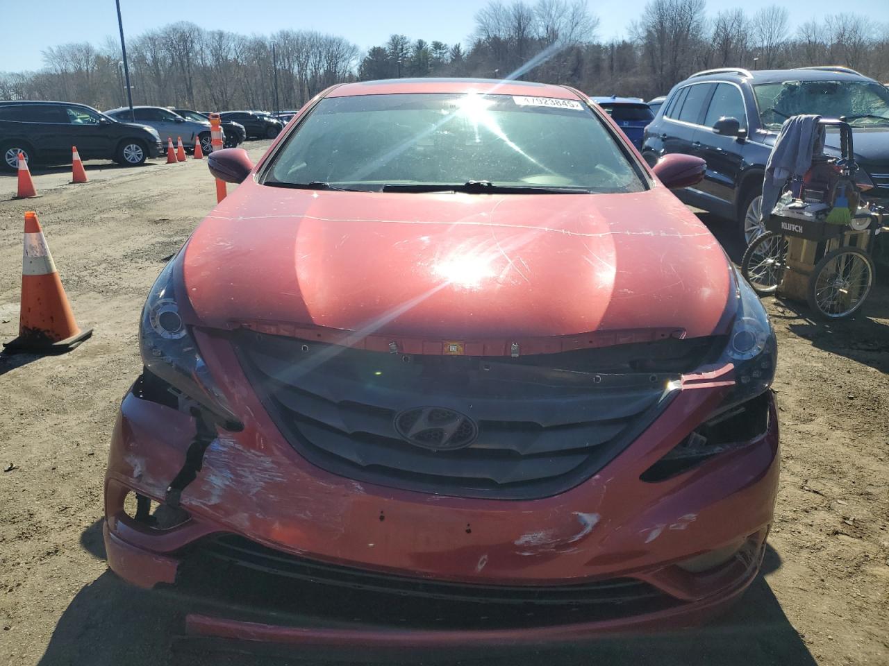 2012 Hyundai Sonata VIN 5NPEC4AB2CH390322 Copart auction photo, front end / side damage thumbnail 5