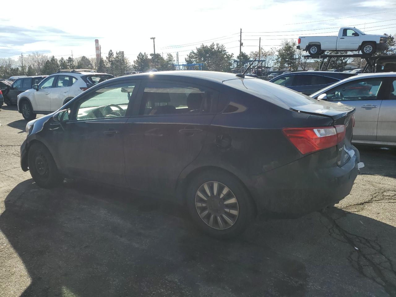 2013 KIA Rio VIN KNADM4A39D6219013 Copart auction photo, rear end damage thumbnail 2