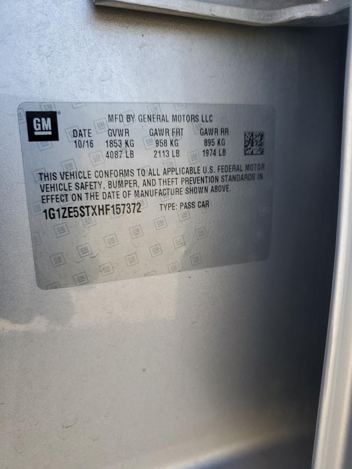 2017 Chevrolet Malibu VIN 1G1ZE5STXHF157372 Copart auction photo, rear end damage thumbnail 15