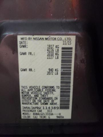 2016 Nissan Altima VIN 1N4AL3AP9GC114389 Copart auction photo, front end damage thumbnail 13