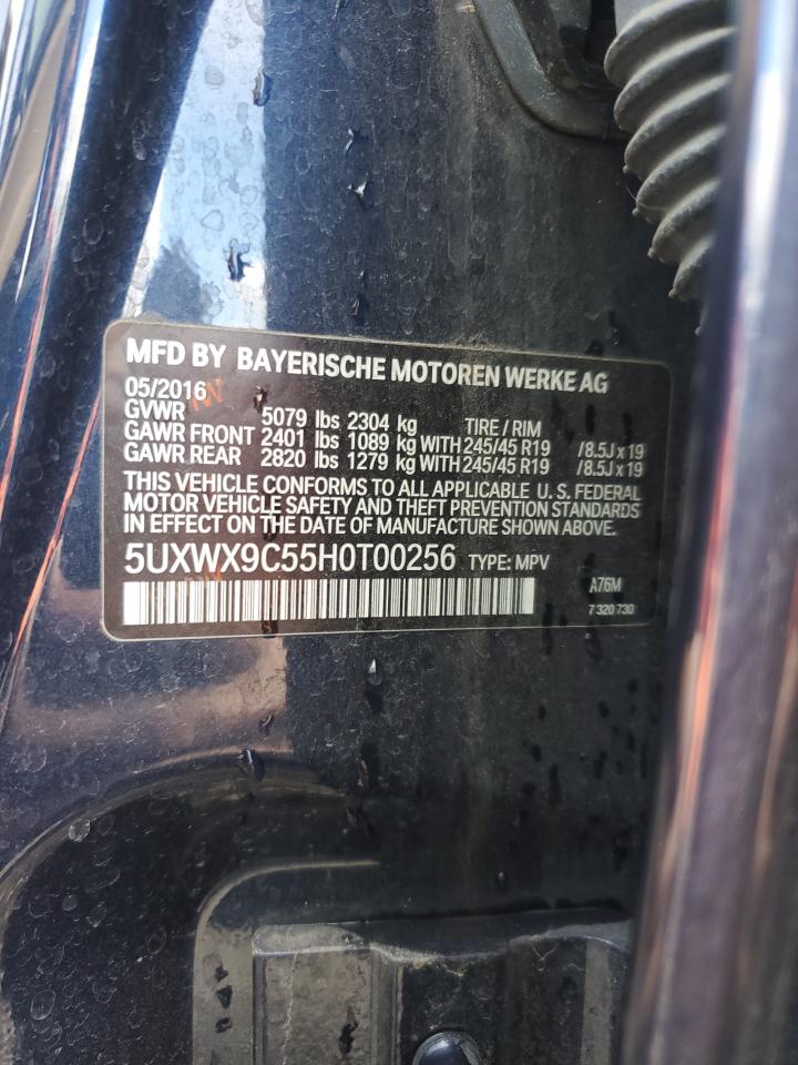 2017 BMW X3 VIN 5UXWX9C55H0T00256 Copart auction photo, front end / rear end damage thumbnail 15