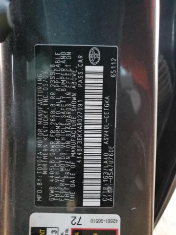 2010 Toyota Camry VIN 4T4BF3EKXAR027091 Copart auction photo, front end damage thumbnail 12