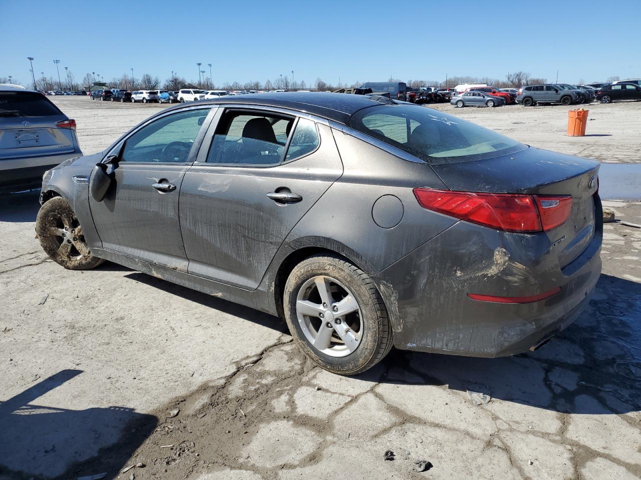 2014 KIA Optima VIN 5XXGM4A71EG345307 Copart auction photo, front end / side damage thumbnail 2