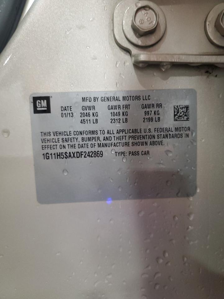 2013 Chevrolet Malibu VIN 1G11H5SAXDF242869 Copart auction photo, front end damage thumbnail 12