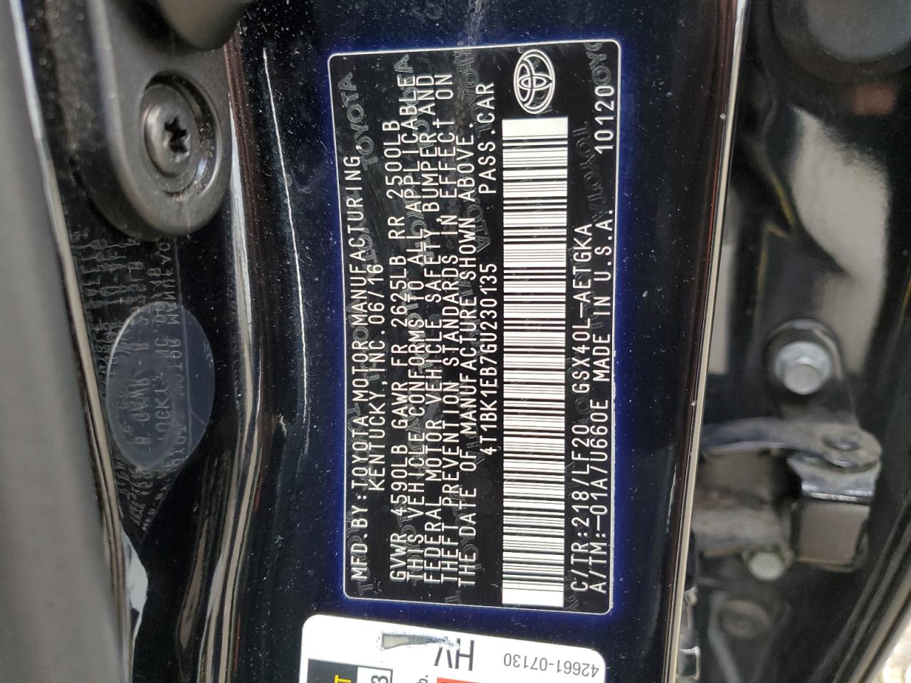 2016 Toyota Avalon VIN 4T1BK1EB7GU230135 Copart auction photo, front end damage thumbnail 14