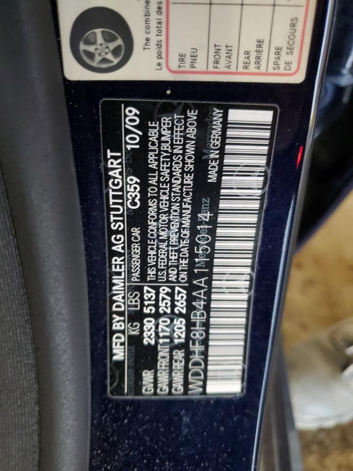 2010 Mercedes-Benz E-klasse VIN WDDHF8HB4AA115014 Copart auction photo, side damage thumbnail 12