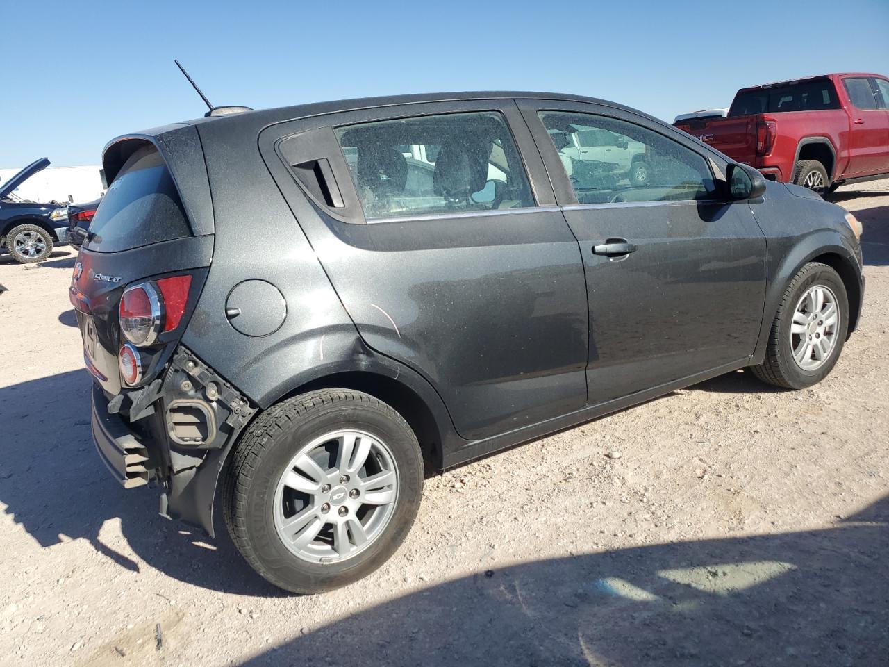 2016 Chevrolet Sonic VIN 1G1JC6SH6G4157271 Copart auction photo, rear end / hail damage thumbnail 3