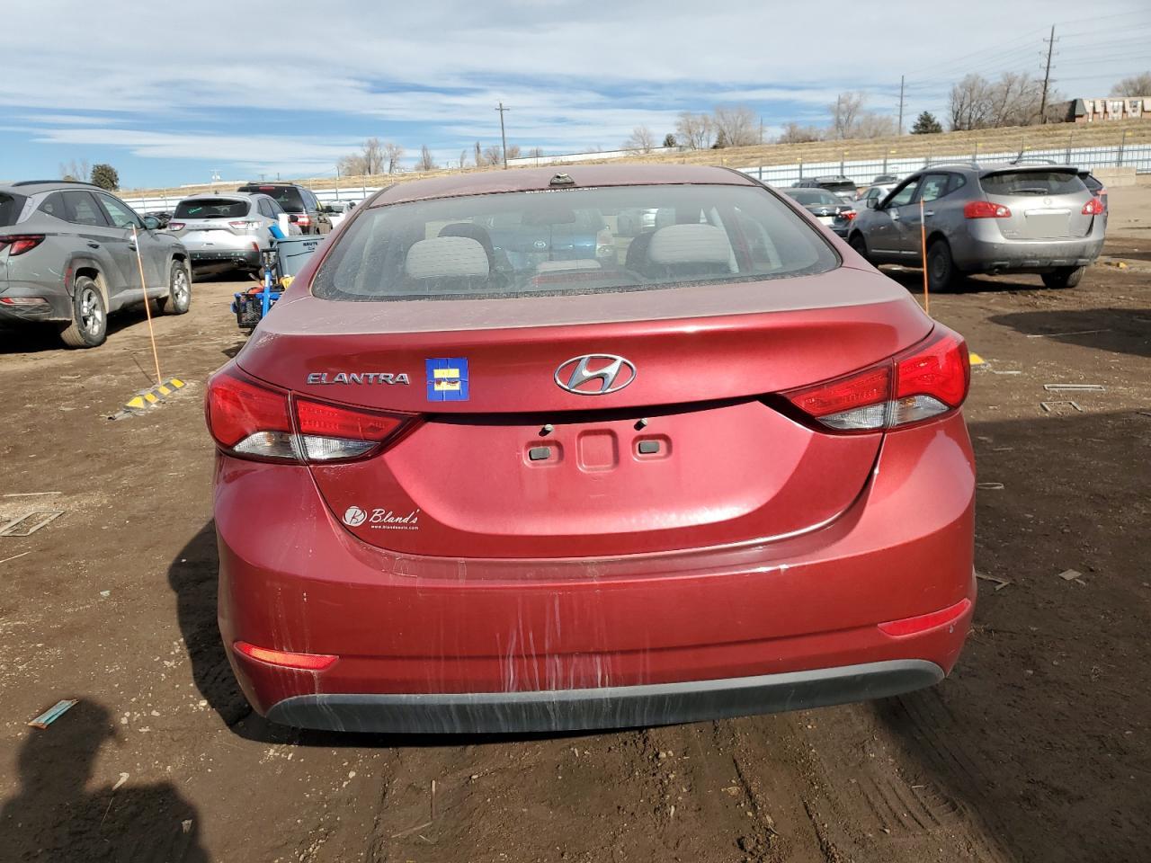 2016 Hyundai Elantra VIN 5NPDH4AE2GH684610 Copart auction photo, minor dent/scratches damage thumbnail 6