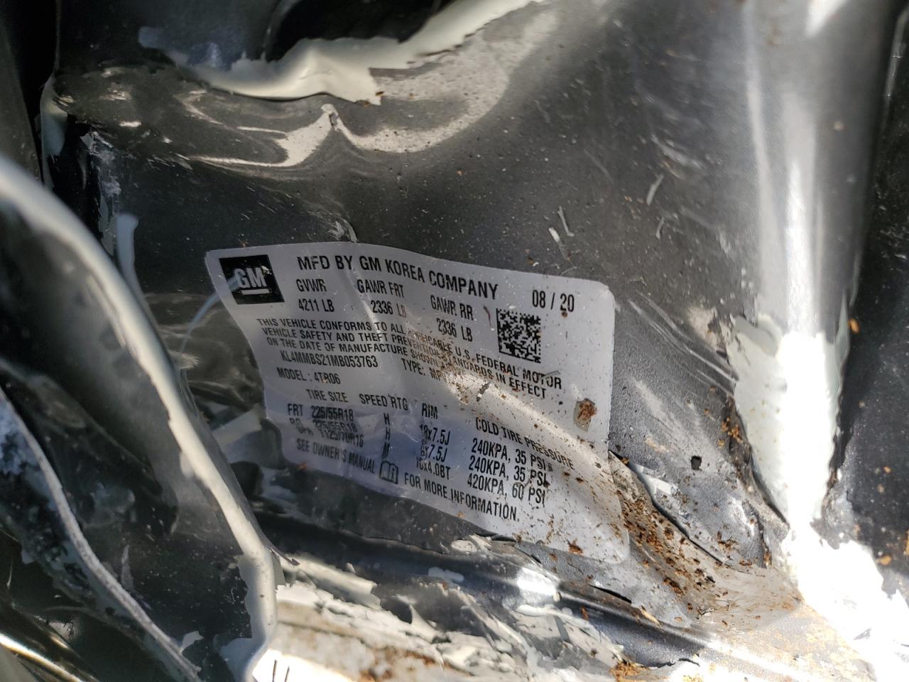 2021 Buick Encore VIN KL4MMBS21MB053763 Copart auction photo, all over damage thumbnail 14