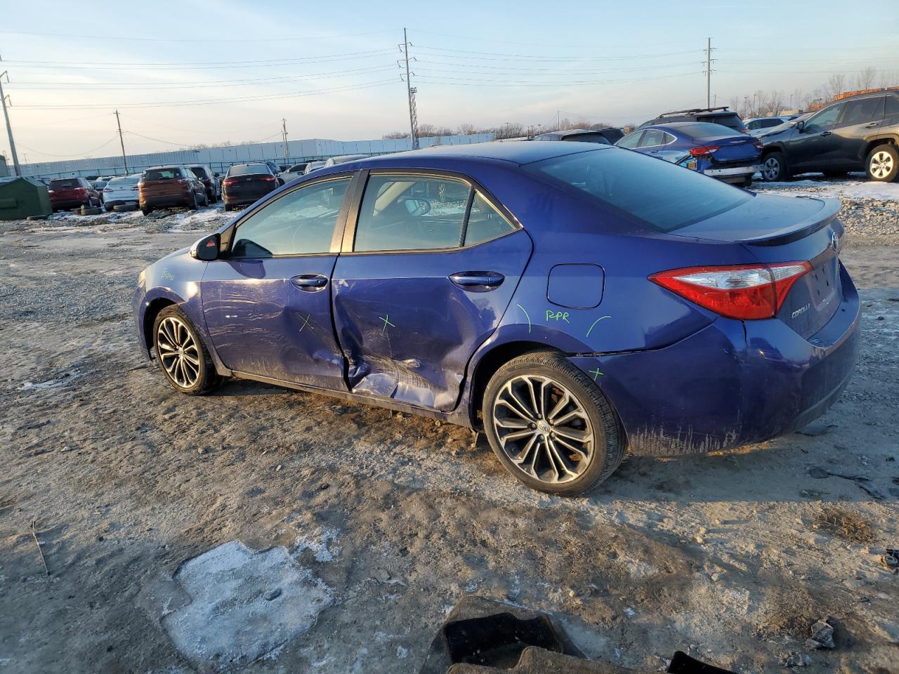 2015 Toyota Corolla VIN 2T1BURHE0FC327126 Copart auction photo, side damage thumbnail 2