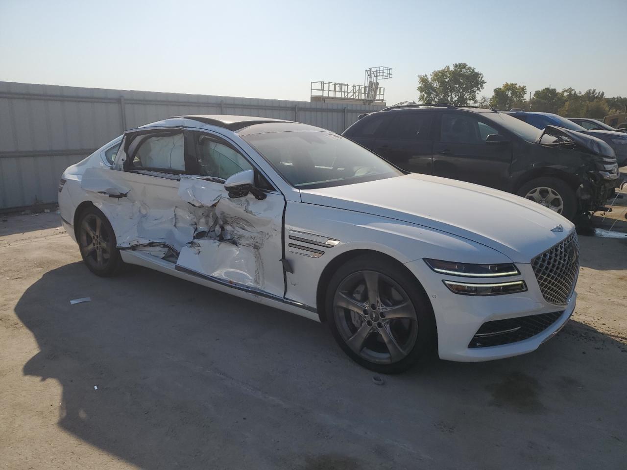 2021 Genesis G80 VIN KMTGC4SD4MU086295 Copart auction photo, frame damage / side damage thumbnail 4