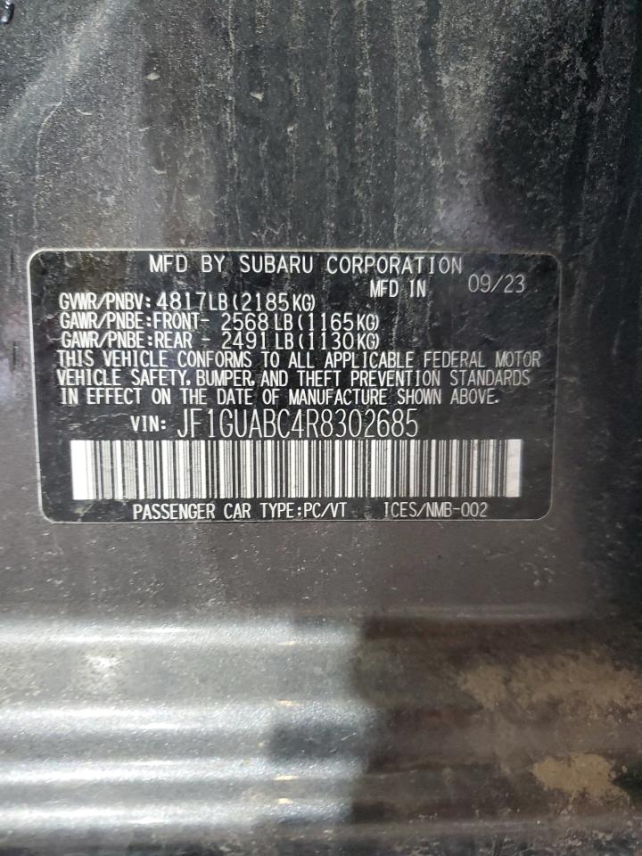 2024 Subaru Impreza VIN JF1GUABC4R8302685 Copart auction photo, rear end / side damage thumbnail 13