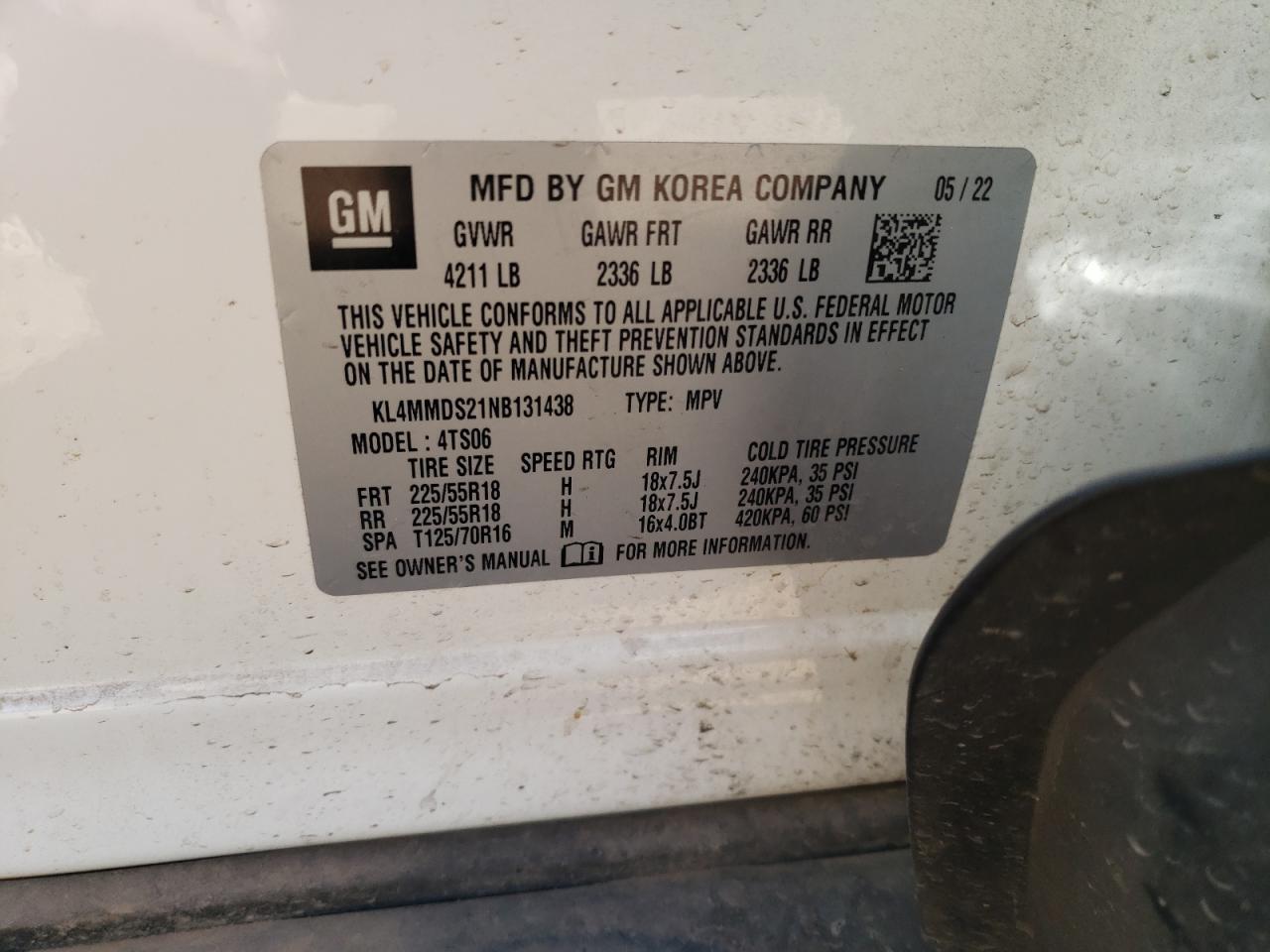 2022 Buick Encore VIN KL4MMDS21NB131438 Copart auction photo, front end damage thumbnail 13
