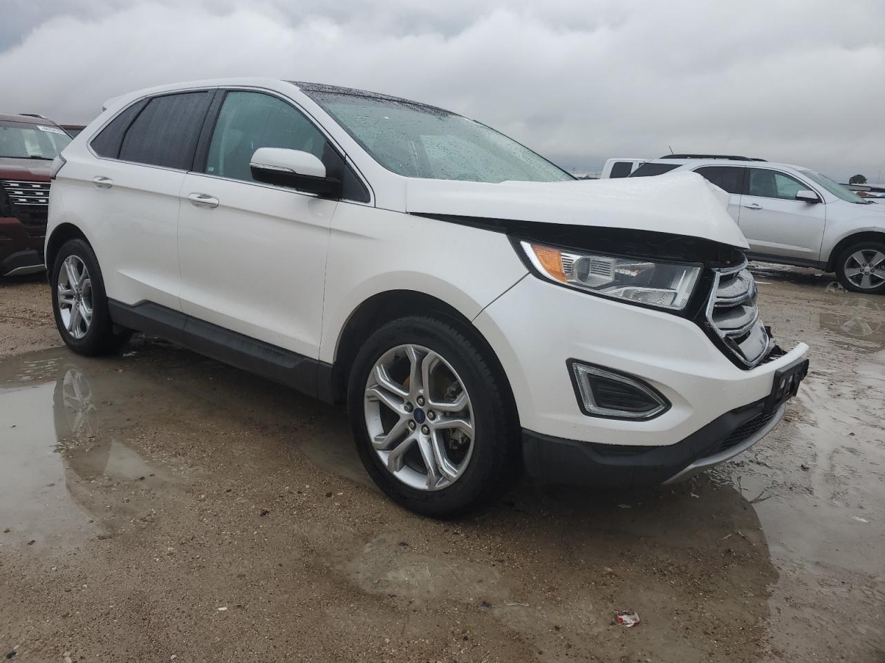 2015 Ford Edge VIN 2FMTK3K90FBB80779 Copart auction photo, side / front end damage thumbnail 4