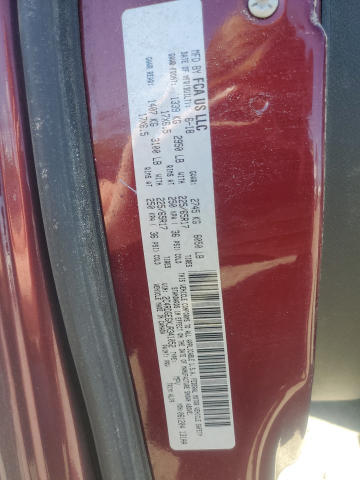 2018 Dodge Caravan VIN 2C4RDGEGXJR341052 Copart auction photo, front end / minor dent/scratches damage thumbnail 12
