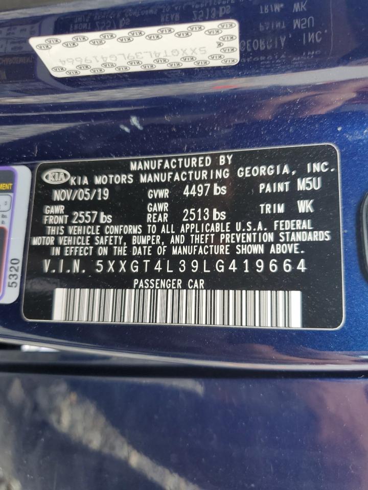 2020 KIA Optima VIN 5XXGT4L39LG419664 Copart auction photo, front end damage thumbnail 13