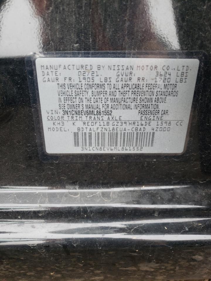 2021 Nissan Versa VIN 3N1CN8EV6ML861552 Copart auction photo, front end damage thumbnail 12