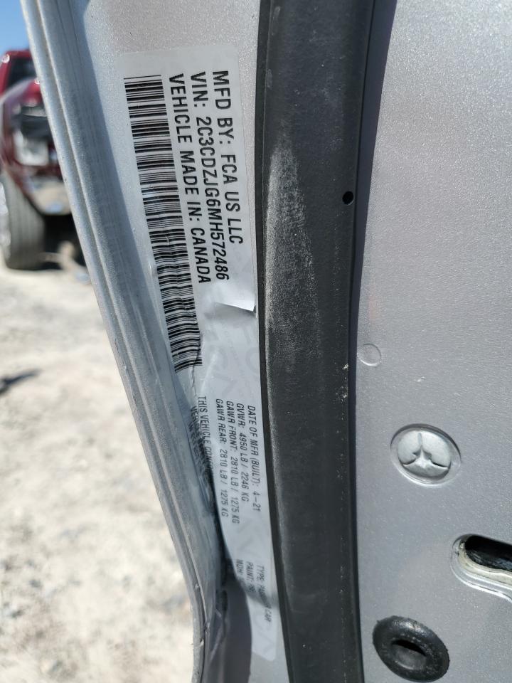 2021 Dodge Challenger VIN 2C3CDZJG6MH572486 Copart auction photo, side / front end damage thumbnail 13