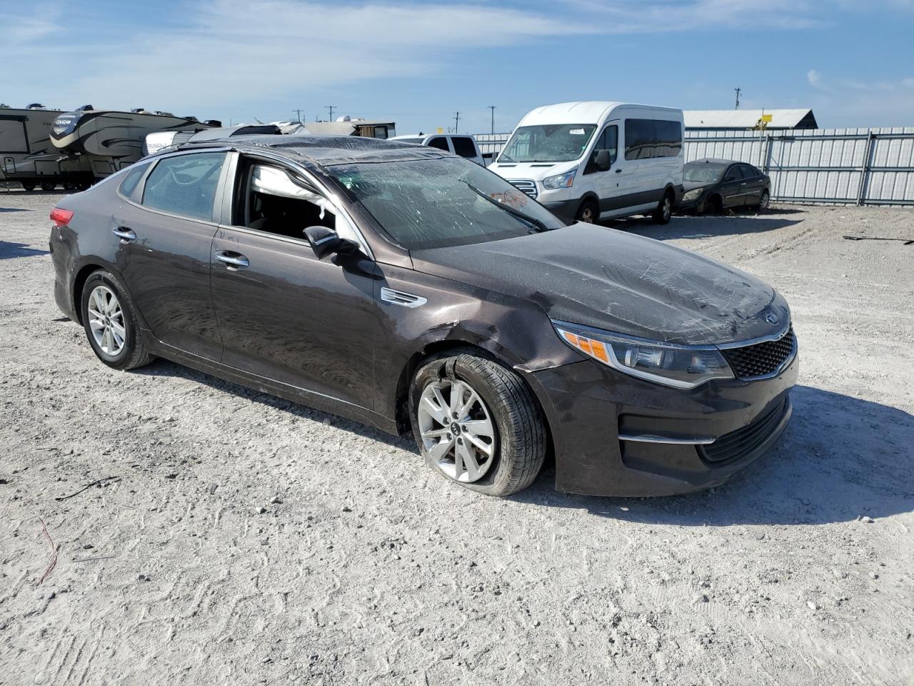 2018 KIA Optima VIN KNAGT4L35J5238656 Copart auction photo, rollover damage thumbnail 4