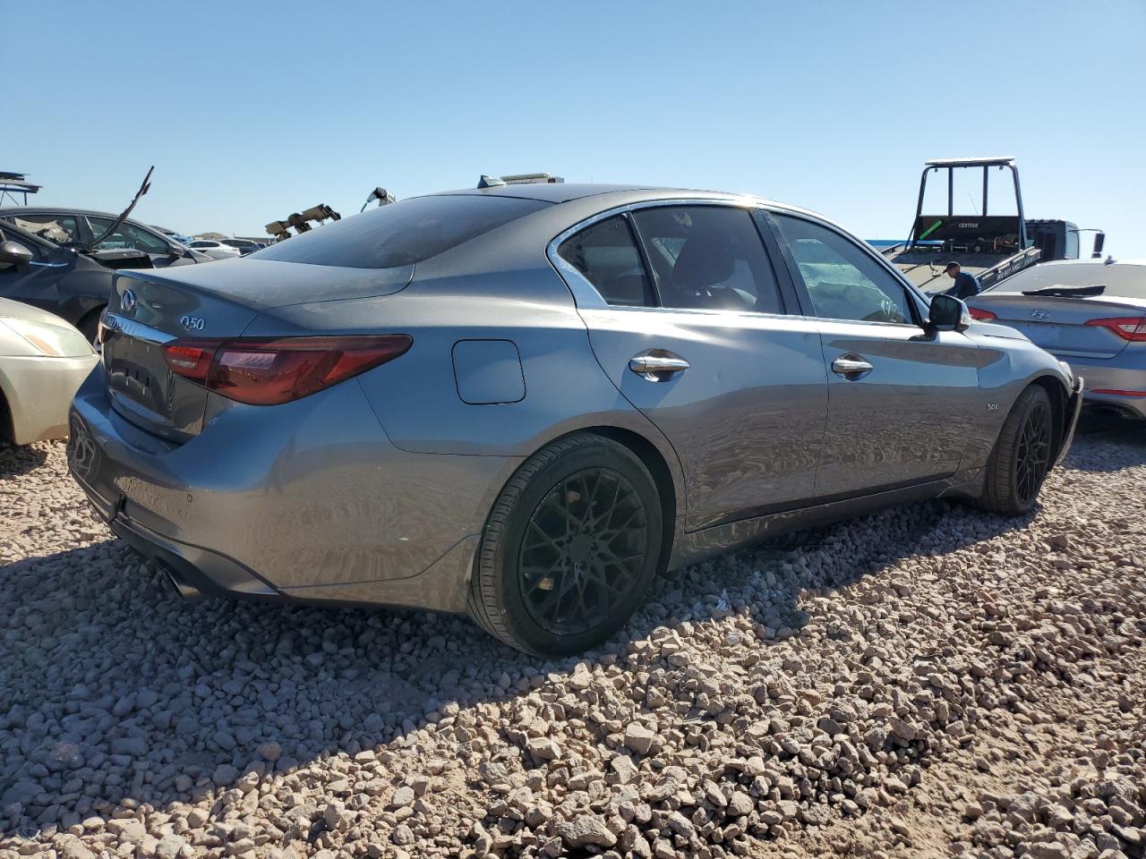 2018 Infiniti Q50 VIN JN1EV7AP6JM364576 Copart auction photo, front end damage thumbnail 3