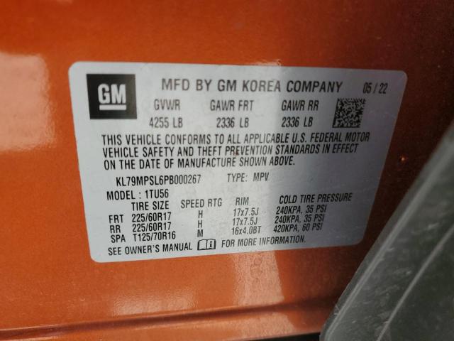 2023 Chevrolet TrailBlazer VIN KL79MPSL6PB000267 Copart auction photo, undercarriage / rear end damage thumbnail 12