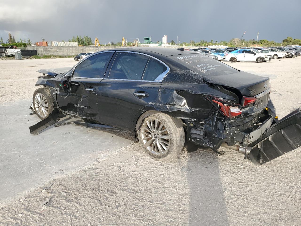 2018 Infiniti Q50 VIN JN1EV7AP9JM352146 Copart auction photo, front end / rear end damage thumbnail 2