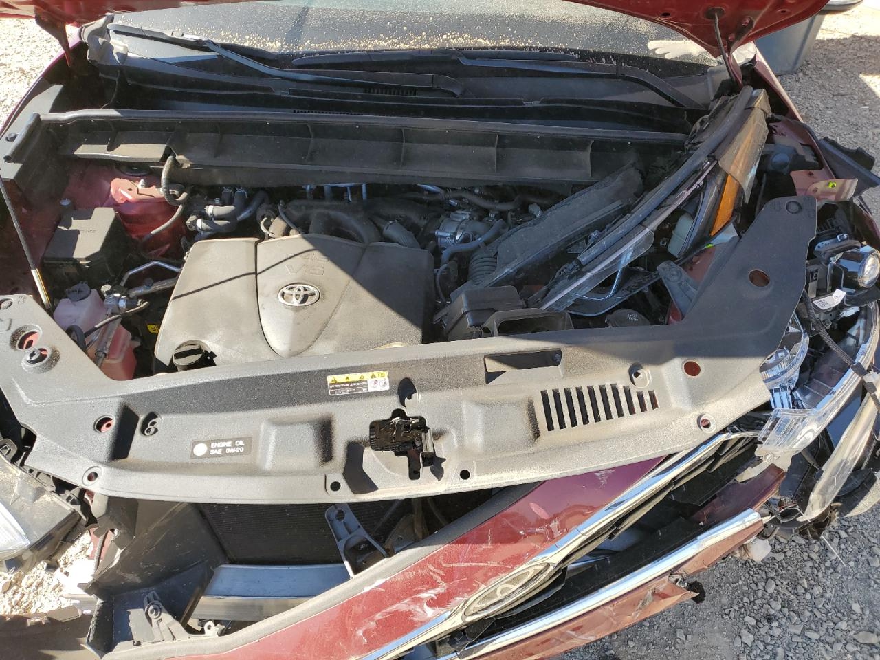 2020 Toyota Highlander VIN 5TDYZRAH4LS010727 Copart auction photo, front end damage thumbnail 12