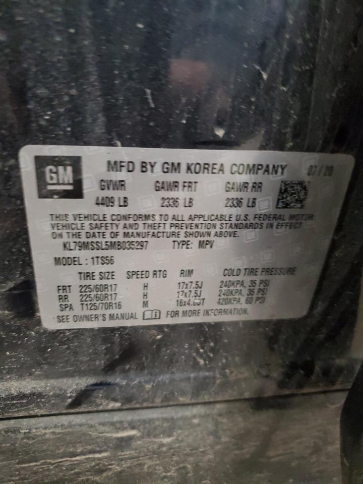2021 Chevrolet TrailBlazer VIN KL79MSSL5MB035297 Copart auction photo, front end damage thumbnail 15